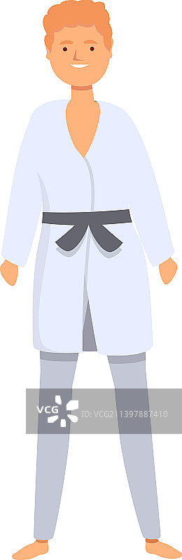 空手道小子卡通体育学校图标图片素材