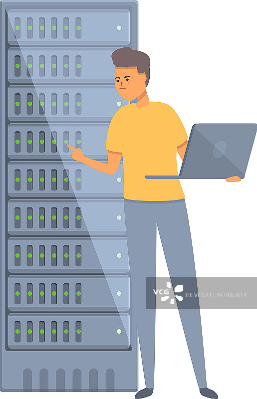 卡通电脑系统管理员图标图片素材