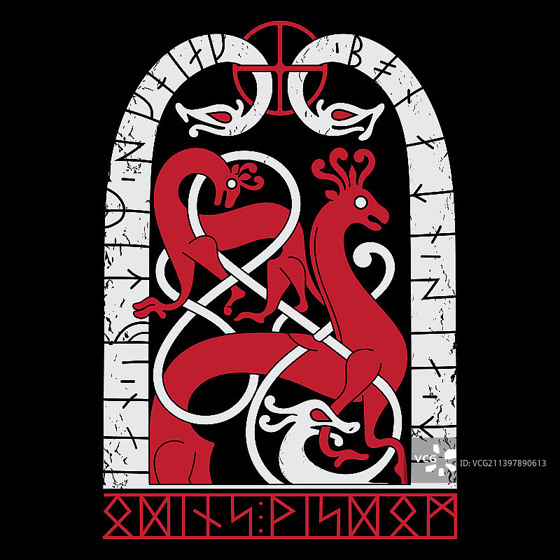 维京斯堪的纳维亚古代装饰设计图片素材