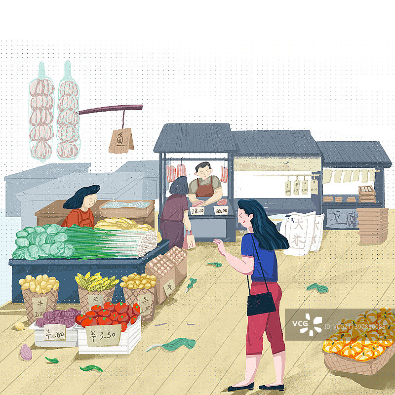 市集的人间烟火图片素材