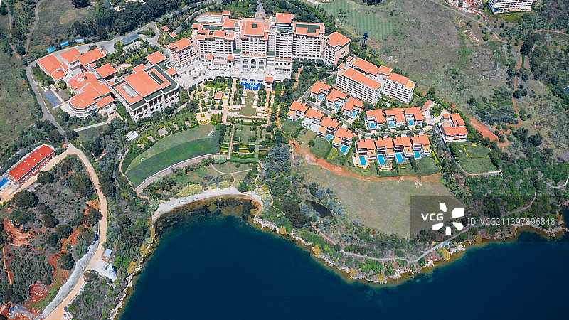 抚仙湖的度假酒店图片素材