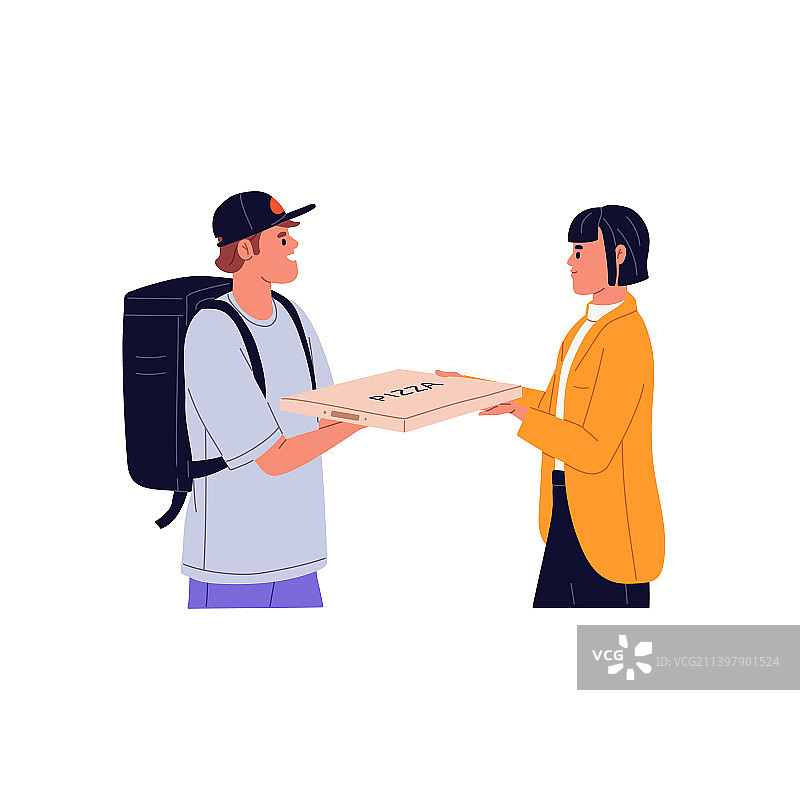披萨外卖服务快递员提供外卖图片素材