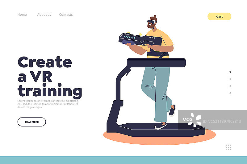 VR培训着陆页概念图片素材