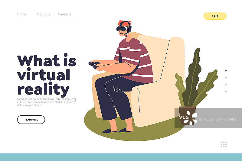 虚拟现实概念落地页图片素材