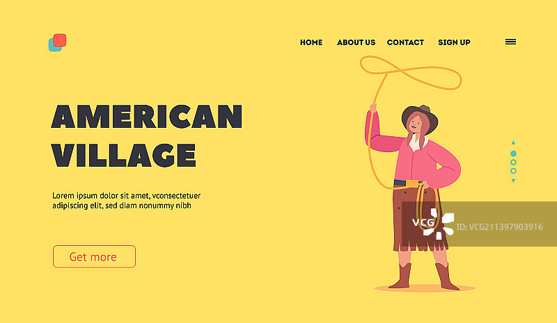 美式乡村风格着陆页模板图片素材