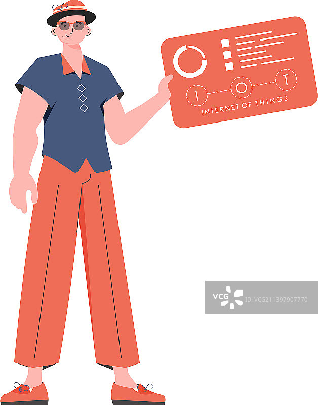 男子手持带有分析仪和指示器的面板图片素材