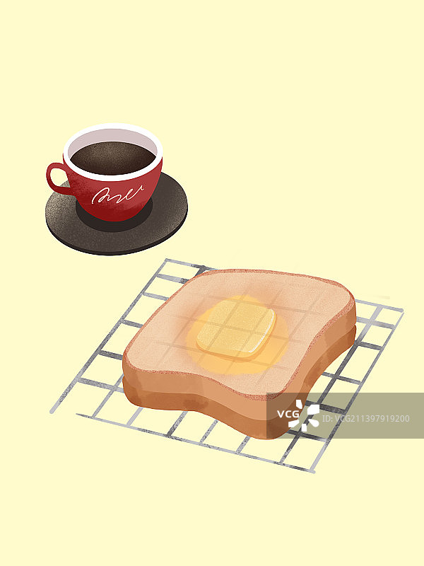 烤黄油土司图片素材