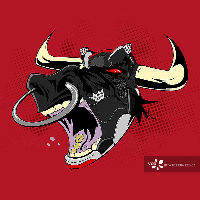 咆哮的愤怒公牛图片素材