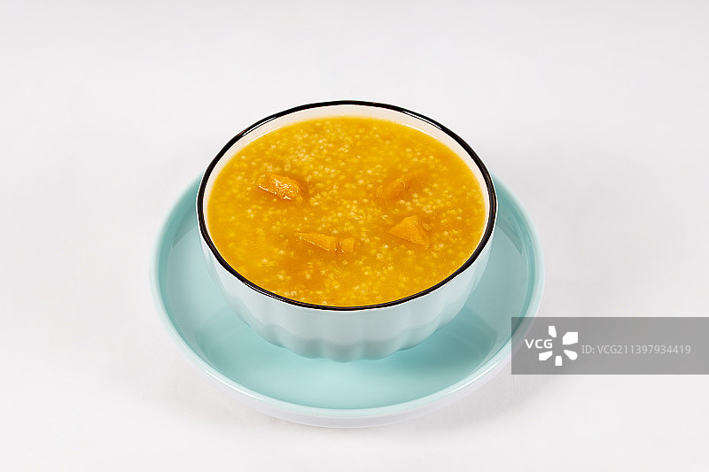 一碗美味诱人的小米南瓜粥图片素材