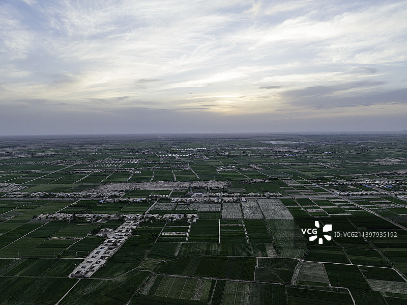 沙漠绿洲民勤县图片素材