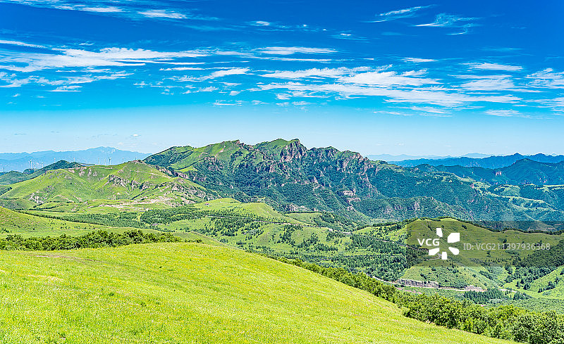 远眺灵山山脉河北涿鹿九山北灵山韭菜山图片素材