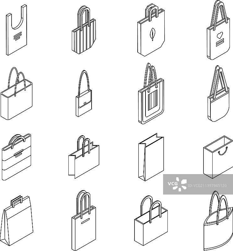 环保袋图标轮廓图片素材
