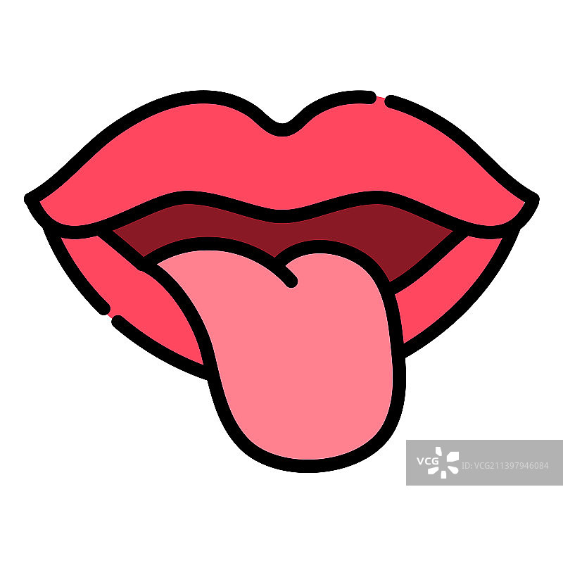 吐舌头的彩色笔触嘴巴图片素材