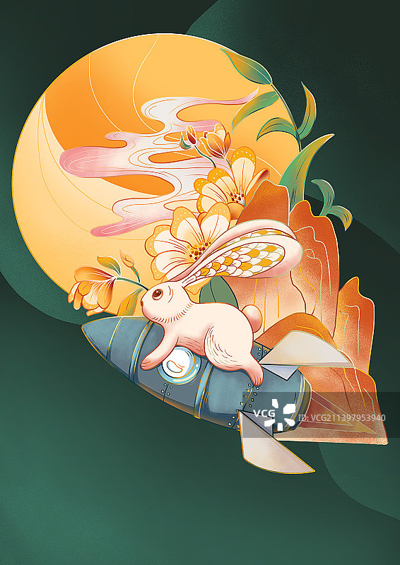 国风科技兔图片素材