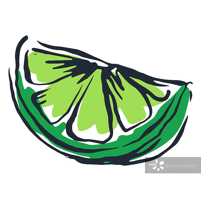 酸橙切片涂鸦图片素材