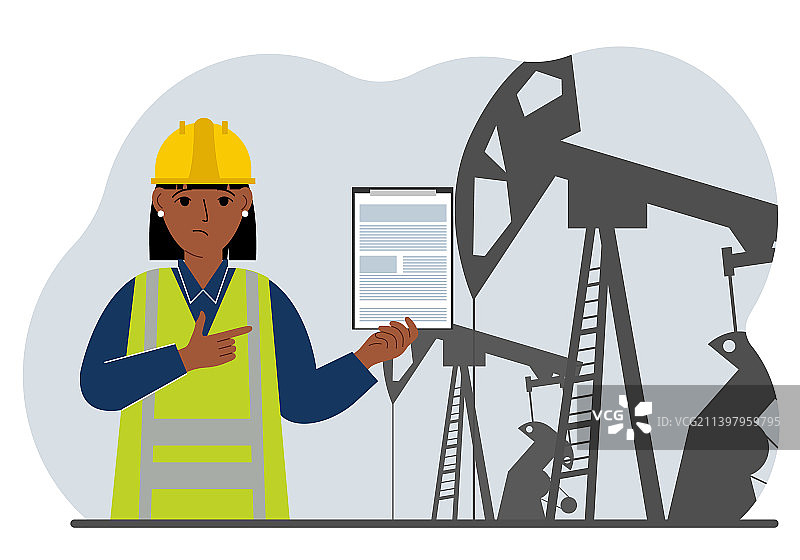 使用平板电脑的女炼油工程师图片素材