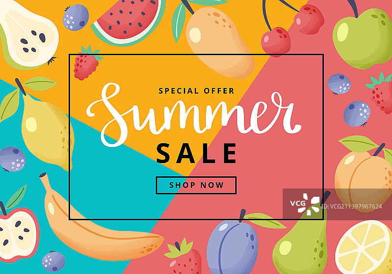 手绘水果夏季促销banner图片素材