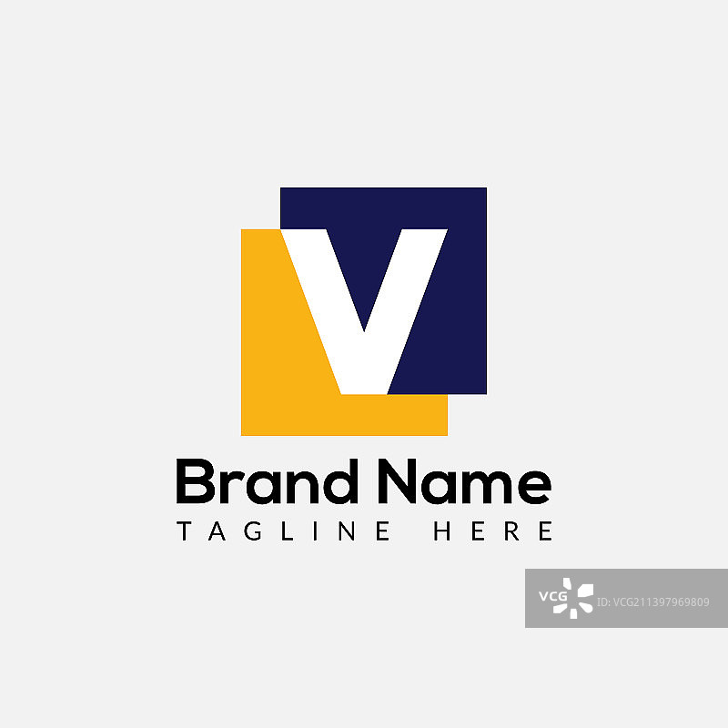 抽象V字母现代首字母标志图片素材