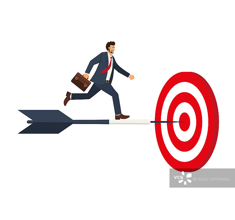 商人沿着路线向中心奔跑图片素材