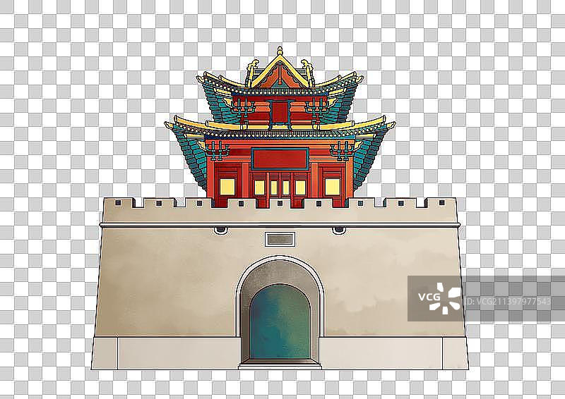 太原地标古建筑素材晋阳古城图片素材