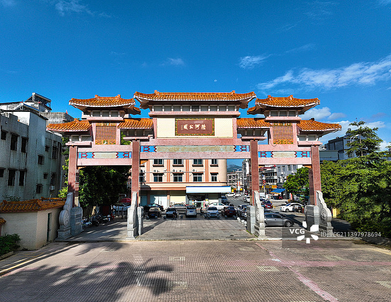 广东省汕尾市陆河县陆河公园航拍图片素材