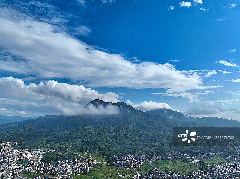 广东省汕尾市陆河县陆河公园航拍图片素材