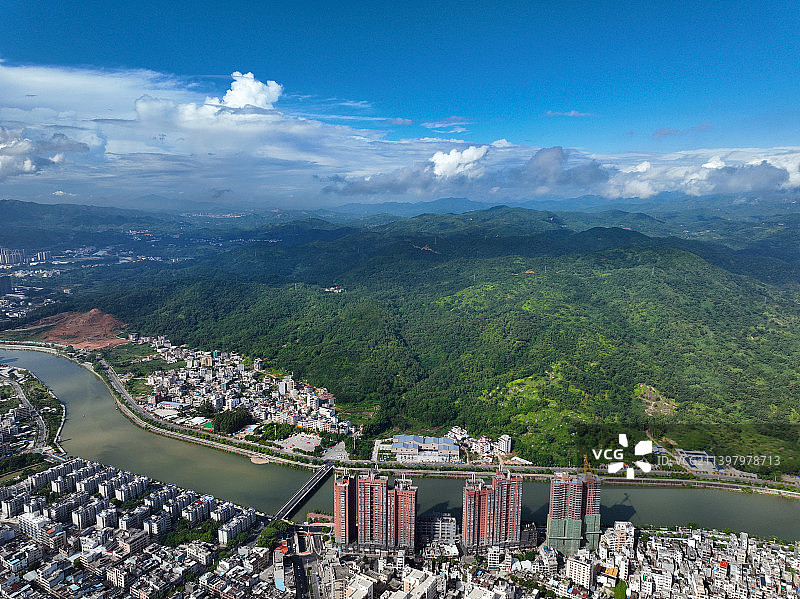 广东省汕尾市陆河县陆河公园航拍图片素材