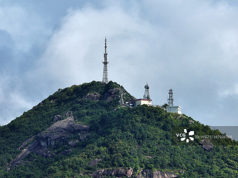 广东省汕尾市陆河县九厅十八井客家围屋火山嶂航拍图片素材
