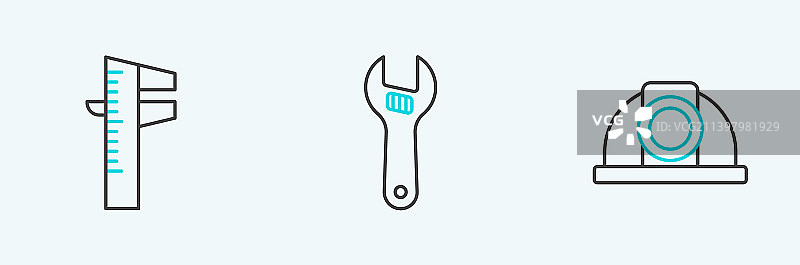 工人安全帽和卡尺图片素材