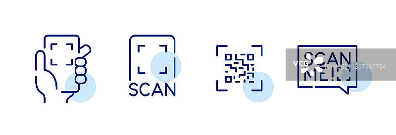 智能手机扫描二维码像素图片素材