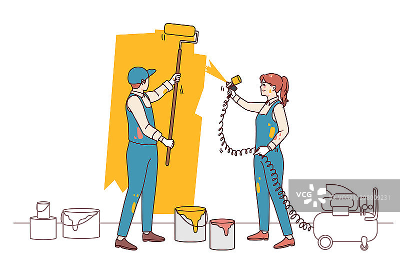 设计师参与墙面翻新图片素材