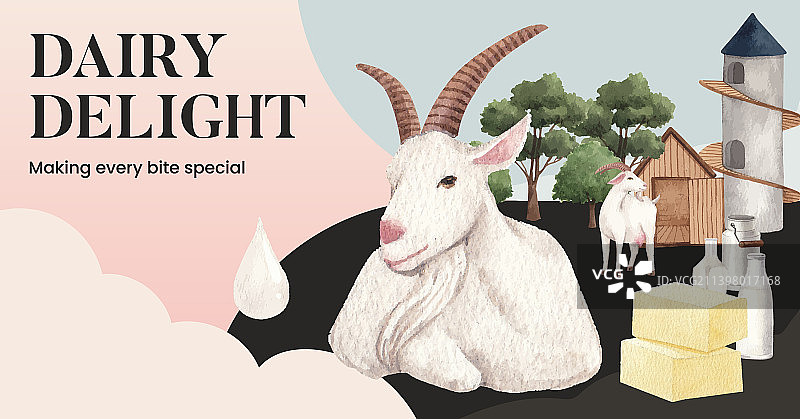 以山羊奶酪农场为主题的Facebook模板图片素材