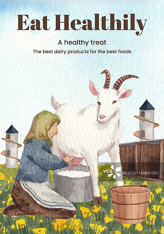 羊奶酪农场海报模板图片素材