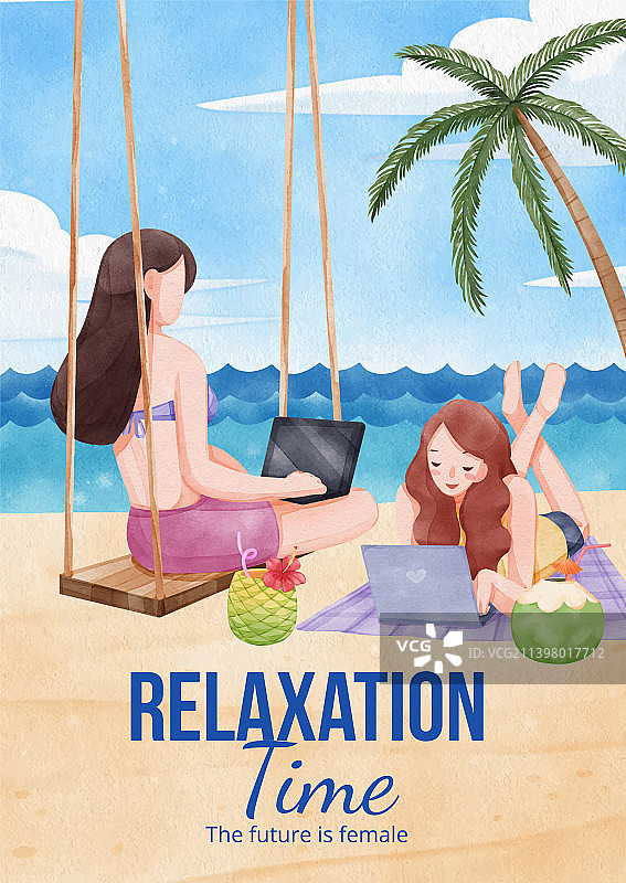 职业女性旅行海报模板图片素材