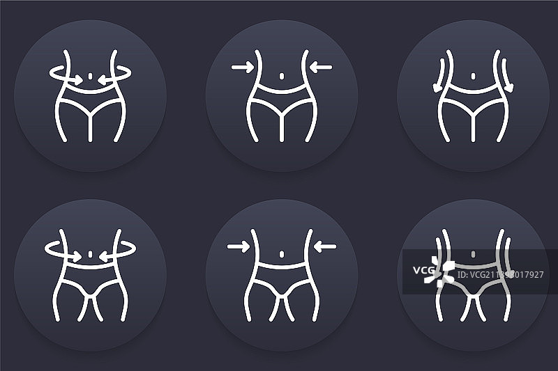 男女瘦腰减肥线条图片素材