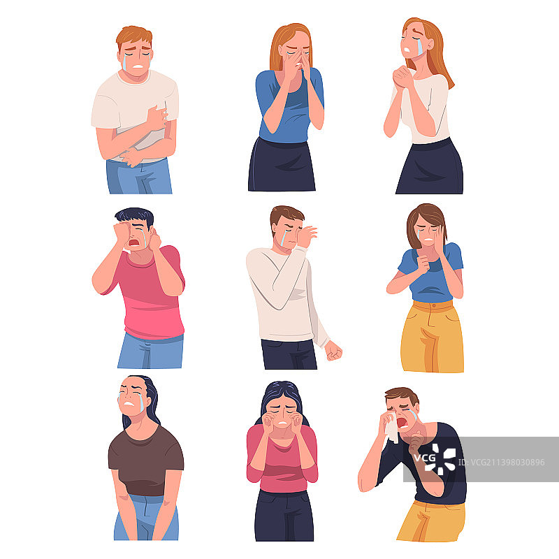 哭泣的人物角色啜泣图片素材