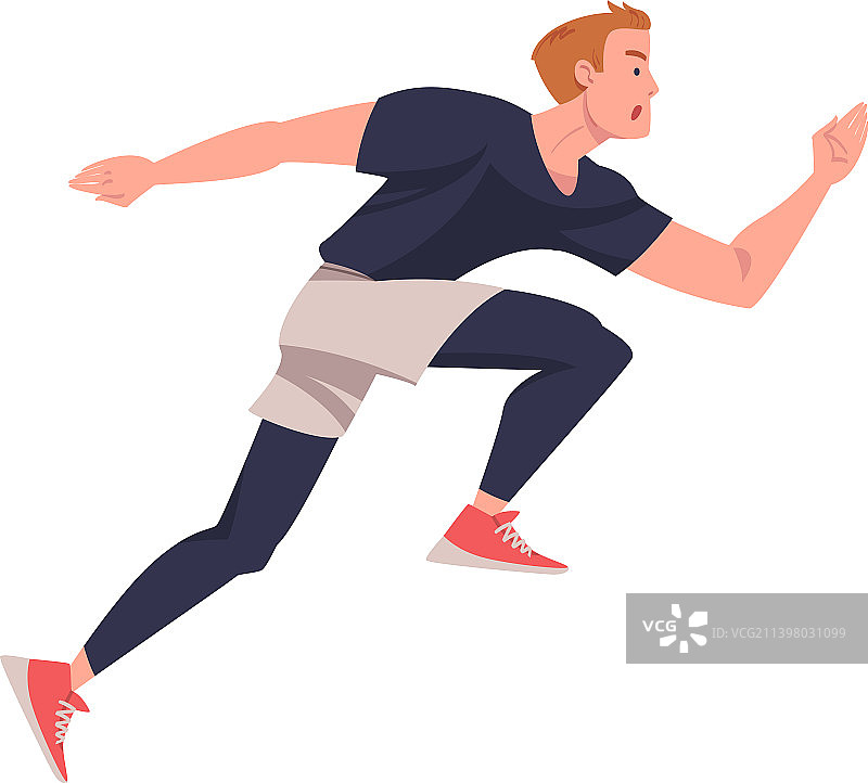 男人穿着运动服和运动鞋跑步图片素材