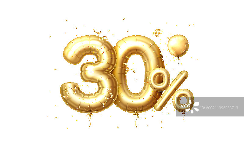 30%折扣气球促销图片素材