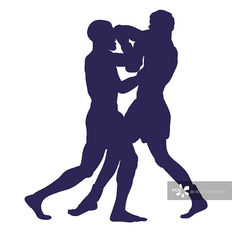 拳击运动剪影图片素材