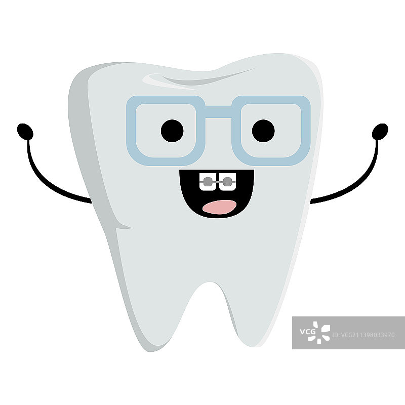 快乐的书呆子牙齿角色图片素材