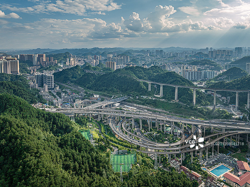贵州省贵阳市云岩区黔春立交桥图片素材