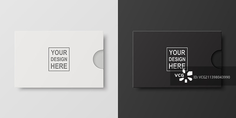 3D逼真白色和黑色信用卡图片素材