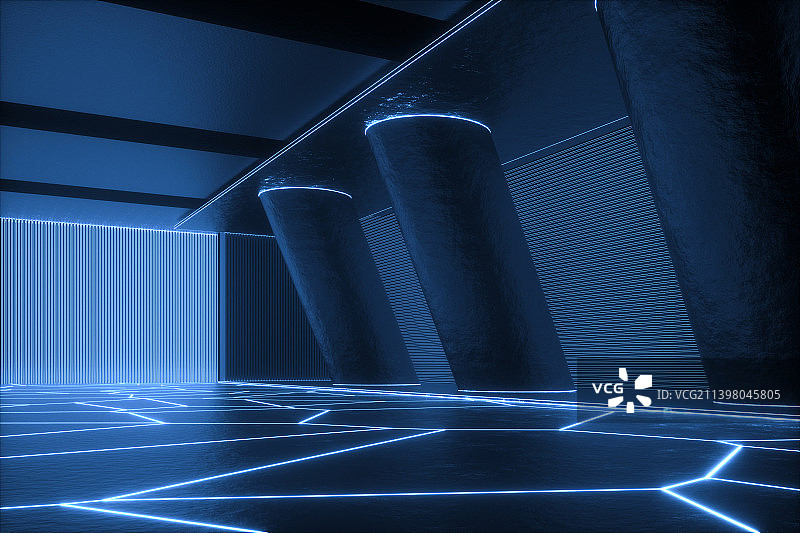 3D霓虹灯空间背景图片素材