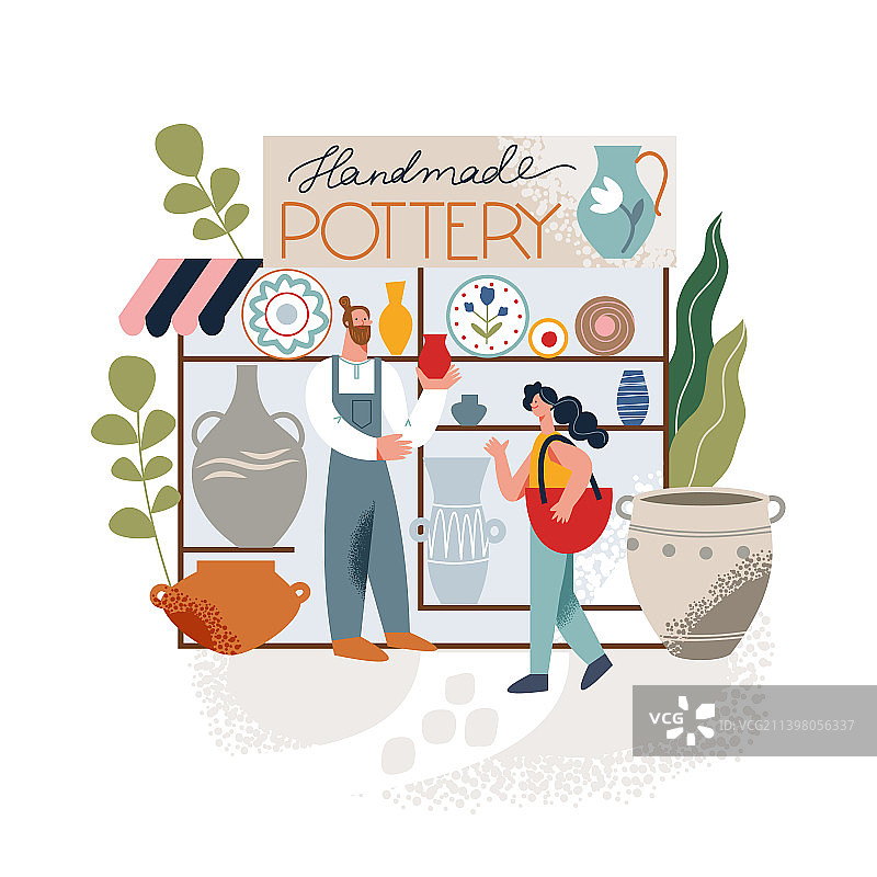 陶器店面小生意图片素材