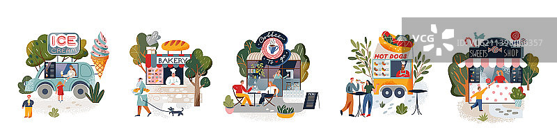 有顾客的小型本地零售店面图片素材