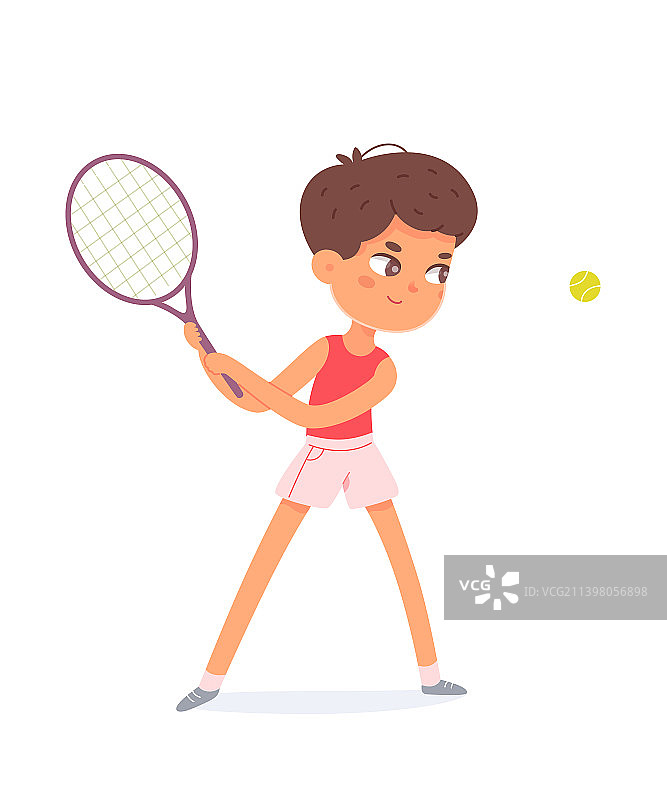 儿童打网球图片素材