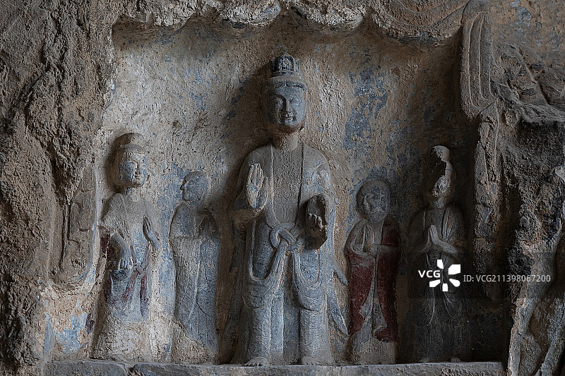 龙门石窟莲花洞图片素材