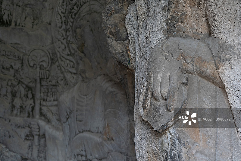 龙门石窟莲花洞图片素材