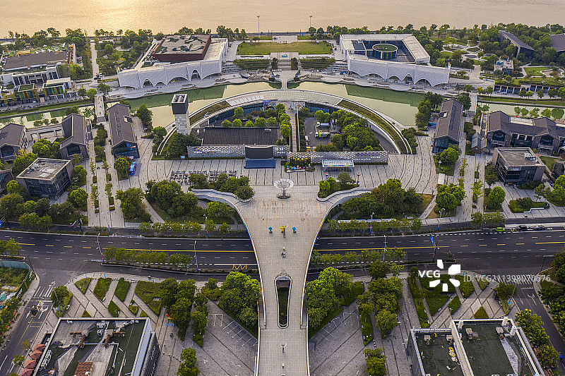 航拍钱江世纪公园图片素材