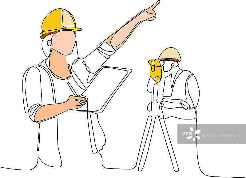 戴头盔使用平板电脑的白人工人图片素材